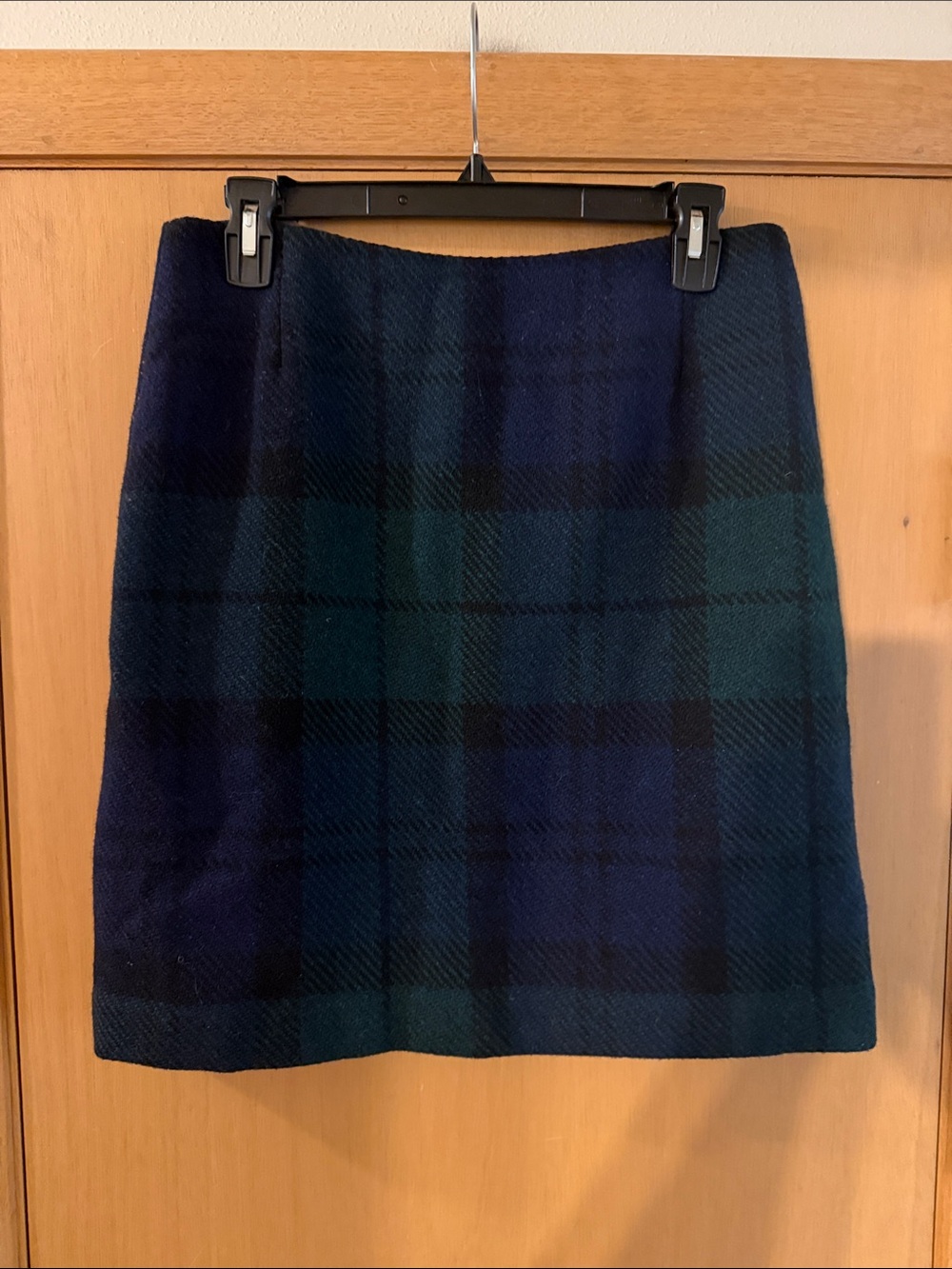 Eddie Bauer Women’s Vintage Plaid Wool Mini Skirt Navy Forest Green Size 10